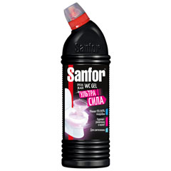 Чистящее средство "SANFOR WC" гель санитарно - гигиенический special black 750 мл.(15)