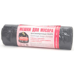 Мешки для мусора "MIRPACK DELUXE" ролик черные с завязками 35 мкм. 60 литров 10 шт.(25)