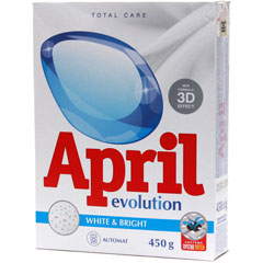 Стиральный порошок "APRIL EVOLUTION" автомат white & bright 400 гр.(18)