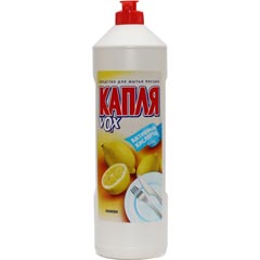 Моющее средство для посуды "КАПЛЯ VOX" антижир ультра соль-эффект лимон 1000 мл.(8)