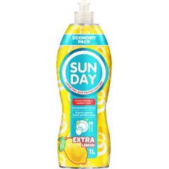 Моющее средство для посуды "SUNDAY" экстра лимон парфюмированное 1 л./скидки не действуют/(6)