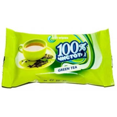 Салфетки влажные "100% ЧИСТОТЫ" зеленый чай 15 шт./скидки не действуют/(140)