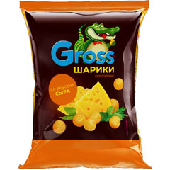 Шарики кукурузные "GROSS" со вкусом сыра 60 гр.(20)