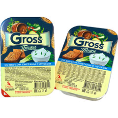 Гренки "GROSS" со вкусом сметаны с лучком 90 гр.(20)