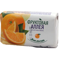Мыло туалетное "ФРУКТОВАЯ АЛЛЕЯ" апельсин 90 гр.(104)