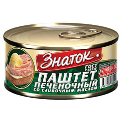 Паштет "ЗНАТОК" печеночный со сливочным маслом ж/б (ключ) 230 гр.(24)