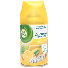 Освежитель воздуха "AIR WICK" сменный блок аэрозоль лимон и женьшень 250 мл.(6)