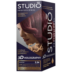 Краска для волос "STUDIO 3D HOLOGRAPHY" 5.54 махагон 1 шт./скидки не действуют/(6)