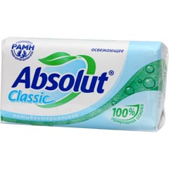 Мыло туалетное "ABSOLUT CLASSIC ABS" антибактериальное освежающее 90 гр./скидки не действуют/(72)