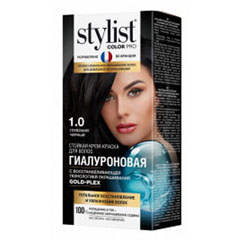 Краска для волос "STYLIST COLOR PRO" крем 1.0 глубокий черный 115 мл.(17)