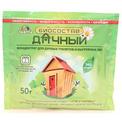 Чистящее средство для дачных туалетов и выгребных ям "ДАЧНЫЙ" биосостав 50 гр.(50)
