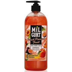 Мыло жидкое "MILGURT" крем персик и маракуйя в йогурте 860 гр./скидки не действуют/(8)