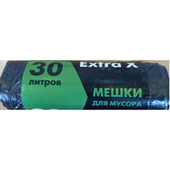 Мешки для мусора "GLIONNI ECONOM EXTRA X" ролик черные 5 мкр. 30 литров 30 шт./скидки не действуют/(150)