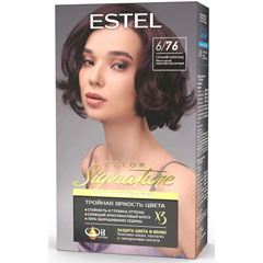 Краска-гель для волос "ESTEL COLOR SIGNATURE" 6/76 горький шоколад 170 мл./скидки не действуют/(12)