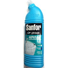 Чистящее средство для ванн "SANFOR АКРИЛАЙТ" гель для акриловых ванн 750 мл.(15)