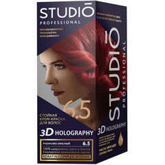 Краска для волос "STUDIO 3D HOLOGRAPHY" 6.5 рубиново- красный 1 шт./скидки не действуют/(6)