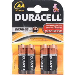 Элемент питания "DURACELL" BASIC  АА LR06 1.5 V пальчиковые 4 шт.(20)