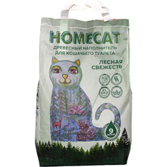 Наполнитель "HOMECAT" для кошачьего туалета древесный 9 л./3 кг.(1)
