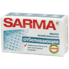 Мыло хозяйственное "SARMA" с отбеливающим эффектом 140 гр./скидки не действуют/(48)