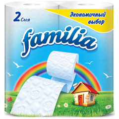 Бумага туалетная "FAMILIA" экономичный выбор 2-х слойная 4 шт.(16)