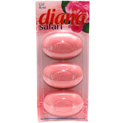 Мыло туалетное "DIANA SAFARI" rose/роза 3x115 345 гр./скидки не действуют/(20)