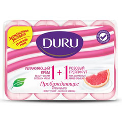 Мыло туалетное "DURU 1+1" розовый грейпфрут 4*80 гр./скидки не действуют/(12)