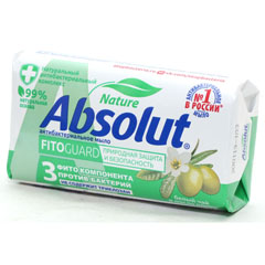 Мыло туалетное "ABSOLUT NATURE FITOGUARD" белый чай и масло оливы антибактериальное 90 гр./скидки не действуют/(72)