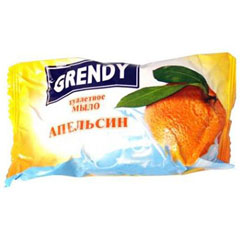 Мыло туалетное "GRENDY" апельсин 75 гр,/скидки не действуют/(90)
