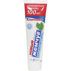 Зубная паста "НОВЫЙ ЖЕМЧУГ" комплекс сильный аромат мяты 100 мл./142 гр. 1 шт.(32)