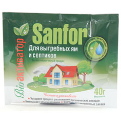 Чистящее средство "SANFOR" для выгребных ям и септиков 40 гр.(24)