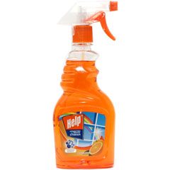 Моющее средство для стекол "HELP" апельсин с курком 500 мл./скидки не действуют/(12)