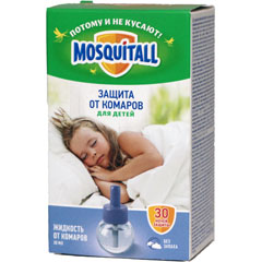 Средство от насекомых "MOSQUITALL" жидкость 30 ночей "нежная защита для детей" от комаров 30 мл./07-073(12)