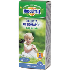 Средство от насекомых "MOSQUITALL" крем "нежная защита для детей" от комаров 30 мл./07-019(12)