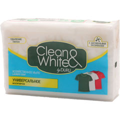 Мыло хозяйственное "DURU CLEAN & WHITE" универсальное 120 гр./скидки не действуют/(48)