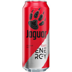 Напиток "JAGUAR CULT" красный газированный безалкогольный энергетический с ягодным вкусом банка 0,5 л.(12)
