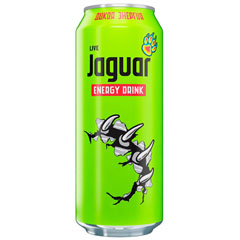 Напиток "JAGUAR LIVE" зеленый газированный безалкогольный энергетический традиционный вкус банка 0,5 л./скидки не действуют/(12)