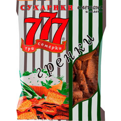 Гренки "777" со вкусом сметаны и зелени 50 гр.(40)