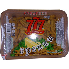 Гренки "777" контейнер со вкусом сыра 150 гр.(12)