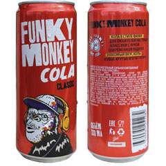 Напиток "FUNKY MONKEY" Cola газированный безалкогольный банка 0,33 мл./скидки не действуют/(12)