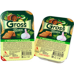 Гренки "GROSS" со вкусом чеснока и зелени 90 гр.(20)