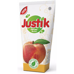 Нектар "JUSTIK" Персиково-Яблочный тетра-пак 0,2 л.(27)