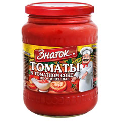 Томаты "ЗНАТОК" в томатной заливке неочищенные ст/б 680 гр.(8)