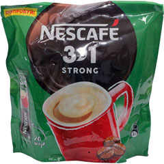 Кофе "NESCAFE" Strong 3 в 1 крепкий растворимый в пакетиках /в упаковке 20 шт/(20)