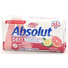 Мыло туалетное "ABSOLUT" крем грейпфрут и бергамот антибактериальное 90 гр./скидки не действуют/(72)
