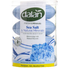 Мыло туалетное "DALAN FRESH MINERALS" морская соль (банка) 4*110 гр.(16)