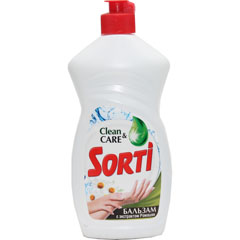 Моющее средство для посуды "SORTI" clean & care бальзам с экстрактом ромашки 450 гр./скидки не действуют/(20)