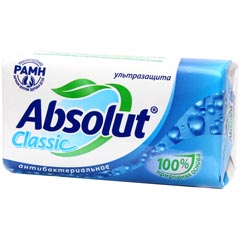 Мыло туалетное "ABSOLUT CLASSIC ABS" антибактериальное ультразащита 90 гр./скидки не действуют/(72)