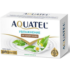 Мыло туалетное "AQUATEL" зеленый чай матча 90 гр./скидки не действуют/(24)