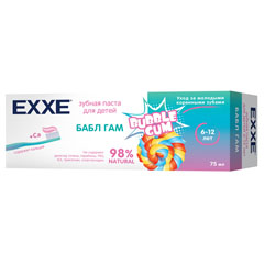 Зубная паста "EXXE" детская бабл гам с кальцием от 6-12 лет 75 мл.(12)