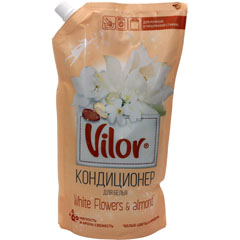 Кондиционер для белья "VILOR" миндаль и белые цветы дой-пак 1000 мл.(6)